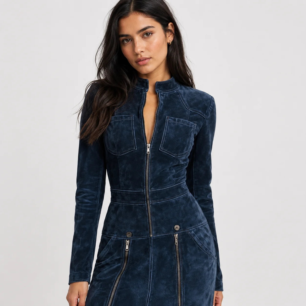 Vestido Largo Denim Estilo Western Chic
