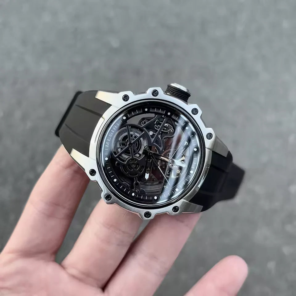 Reloj Mecánico Automático de Lujo para Hombre con Caja de Acero Inoxidable