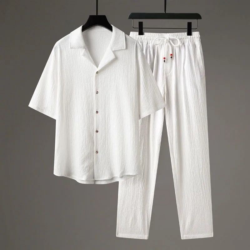 Conjunto de lino Oversize de Cavari Luxe — Transpirable, con ajuste relajado para un estilo diario