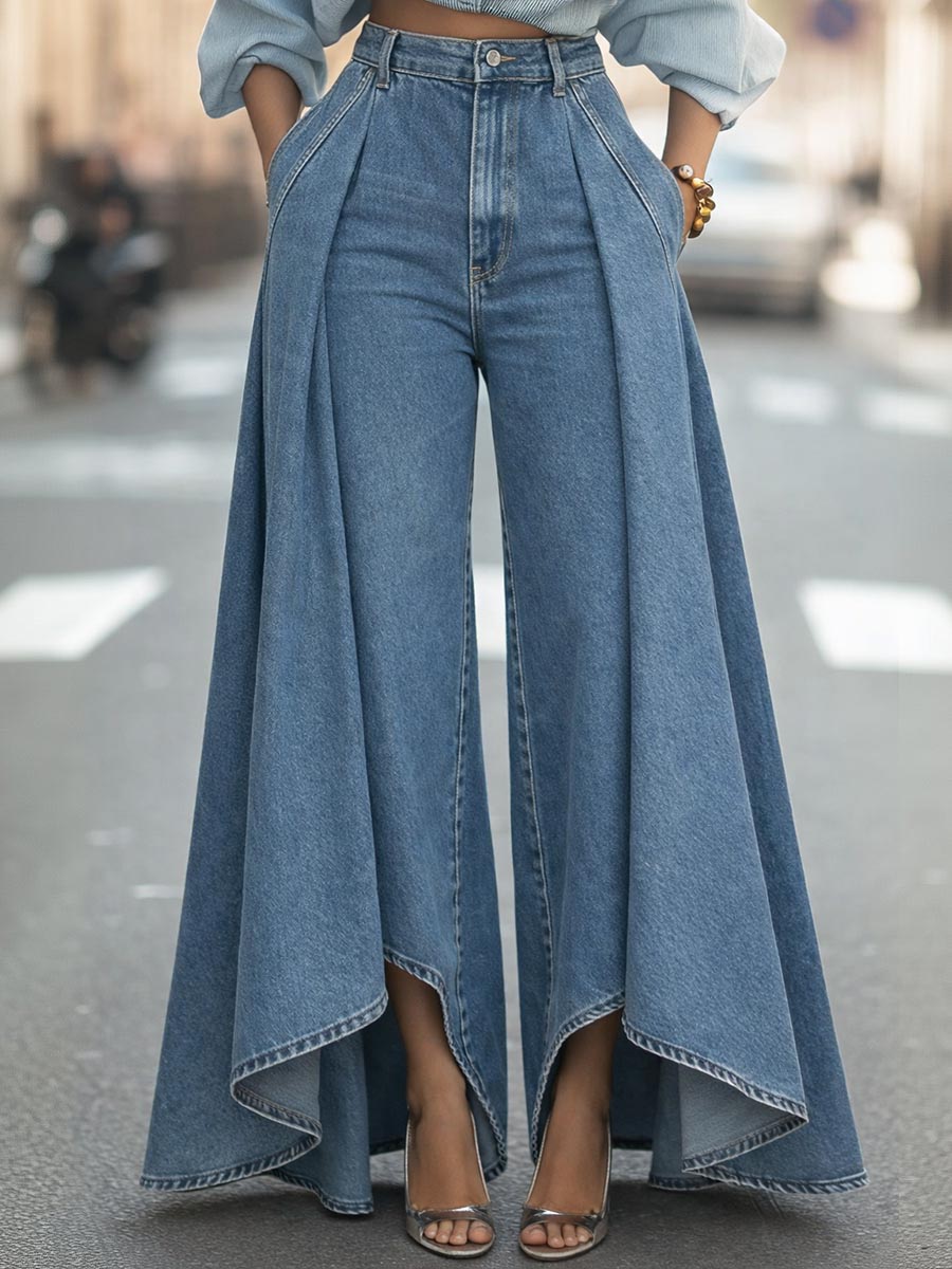 Jeans Tiro Alto Ancho